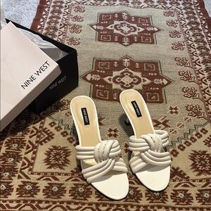 Nine West Cream Knotted Heels